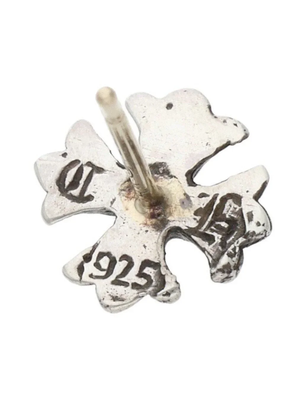 Chrome Hearts No2 CH Pls CH Plus Stud Silver Earrings